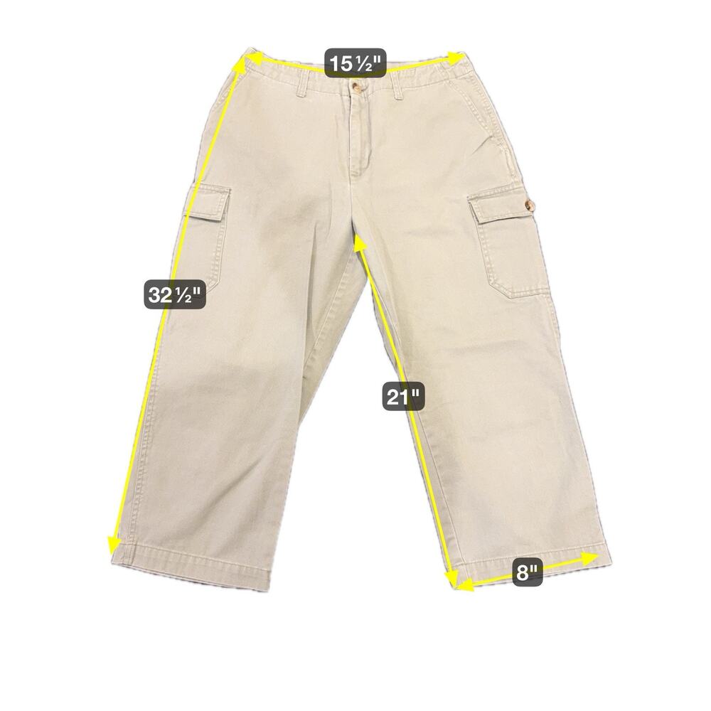 Women's Cherokee Cargo Cropped Light Green Khaki Cotton Pants Size 10 - Picture 2 of 10